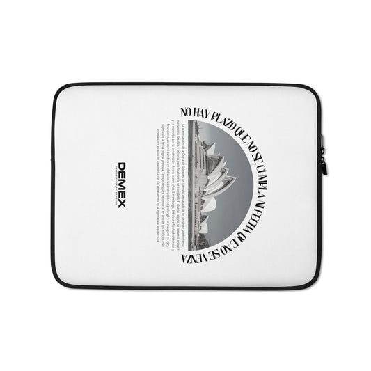 DEMEX laptop sleeve "There is no deadline that is not met or date that is not expired"